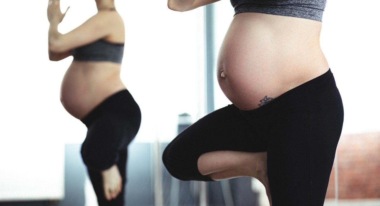 pregnant, woman, exercise