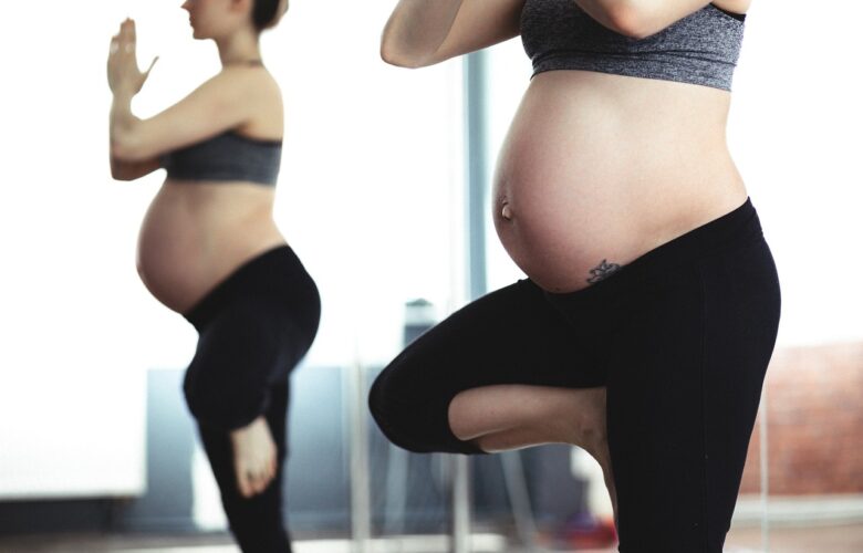 pregnant, woman, exercise